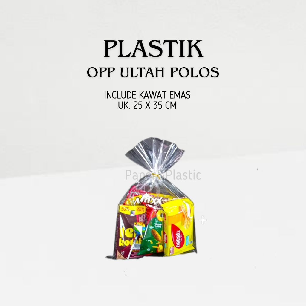 Plastik OPP Ultah Polos Include Kawat | Kantong OPP Bingkisan Snack Ulang Tahun | Party Goodie Bag