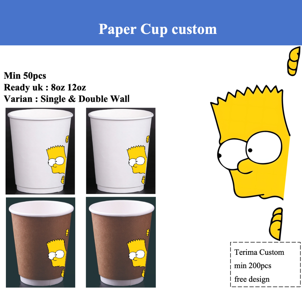 PaperCup Romantis 8oz/12oz THE Simsons.