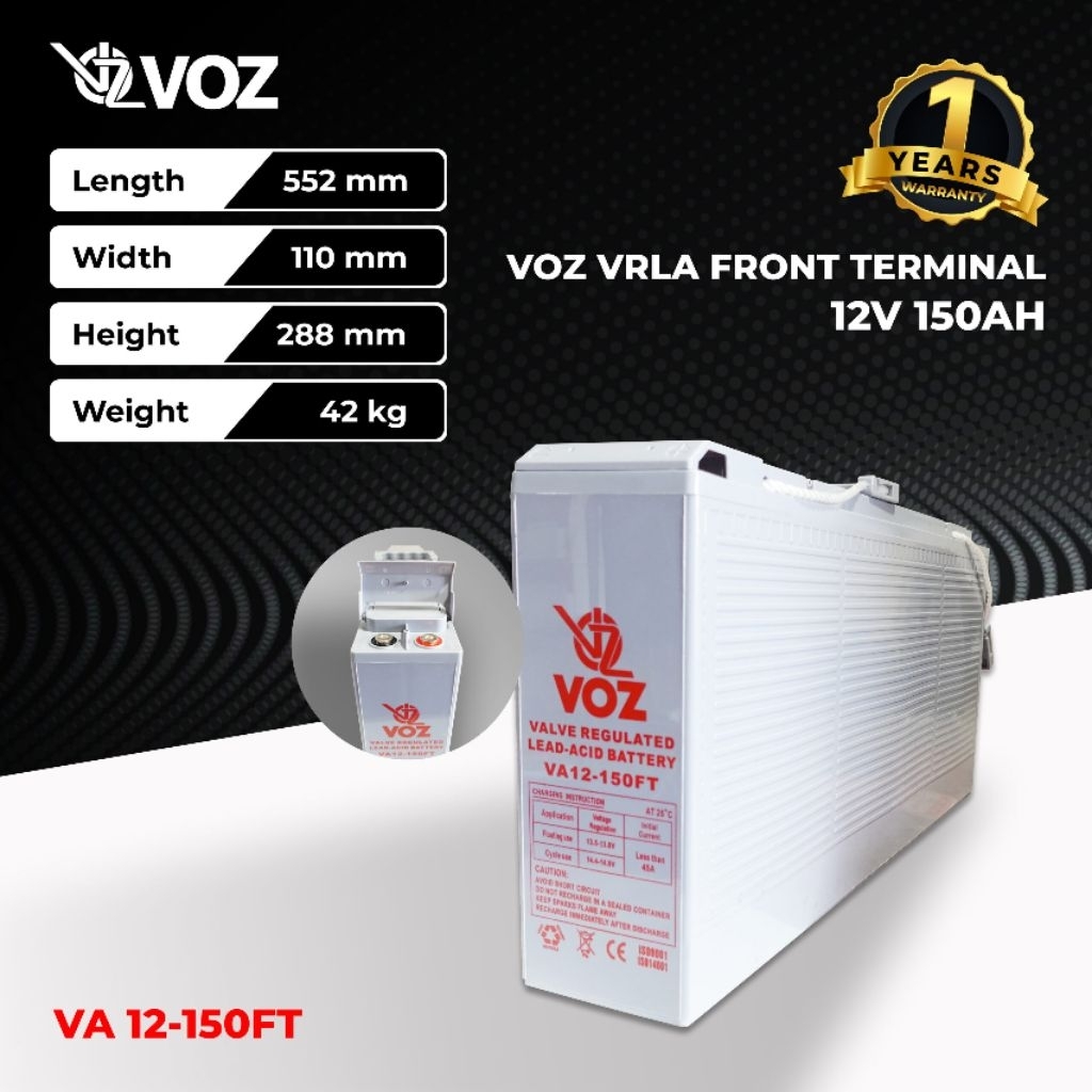 Voz Baterai VRLA 12V 150 Ah 12V 150Ah - Front Terminal | Baterai UPS