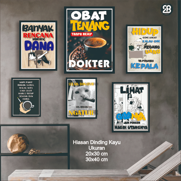 Hiasan Dinding Quotes Lucu / Hiasan Dinding Kamar dan Cafe / Dekorasi Dinding Kata Kata TE21