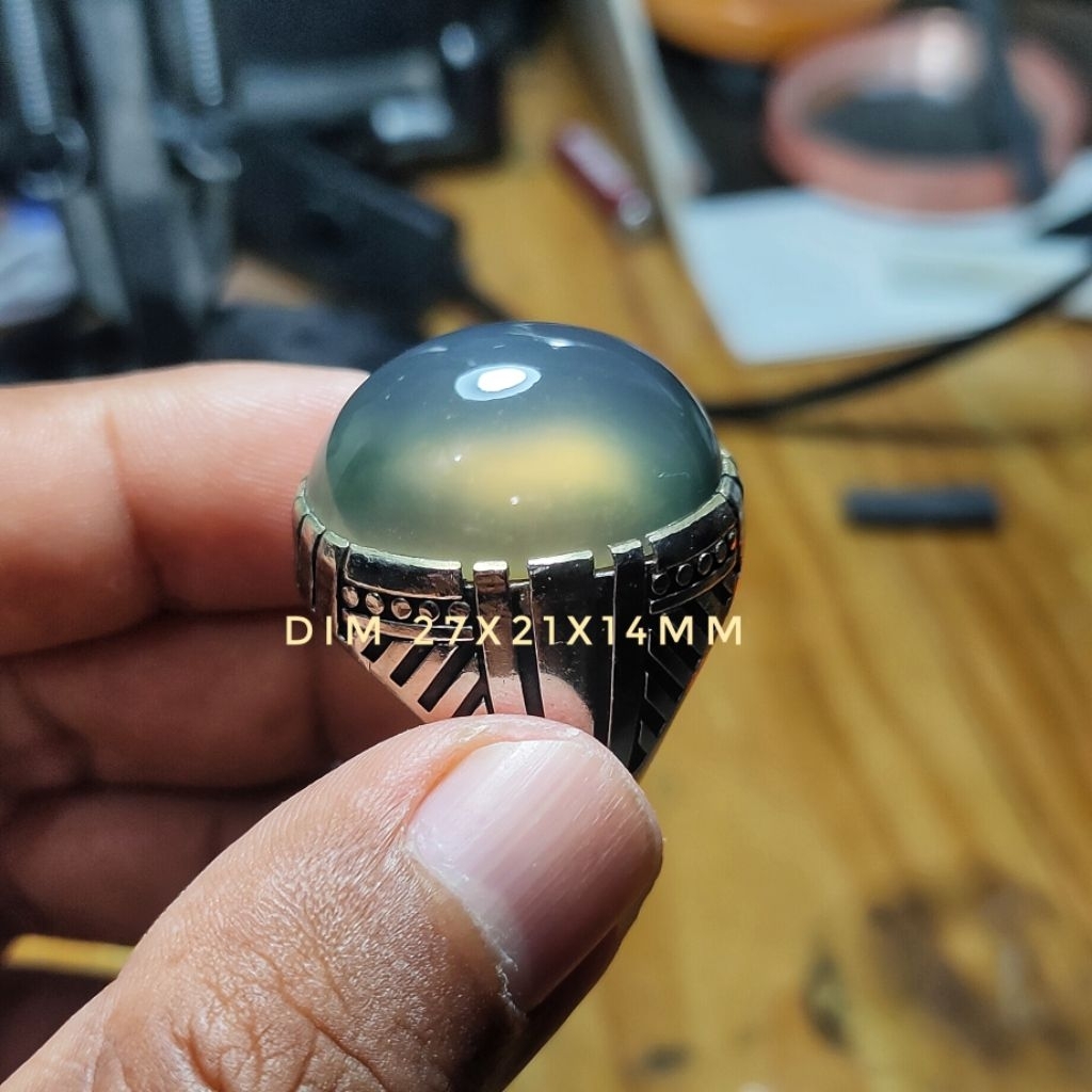 Batu Akik Cimpago Biru (Natural Chalcedony)