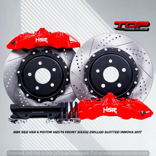 Piringan Mobil big brake kit bbk racing hsr untuk mobil innova 6 piston warna red
