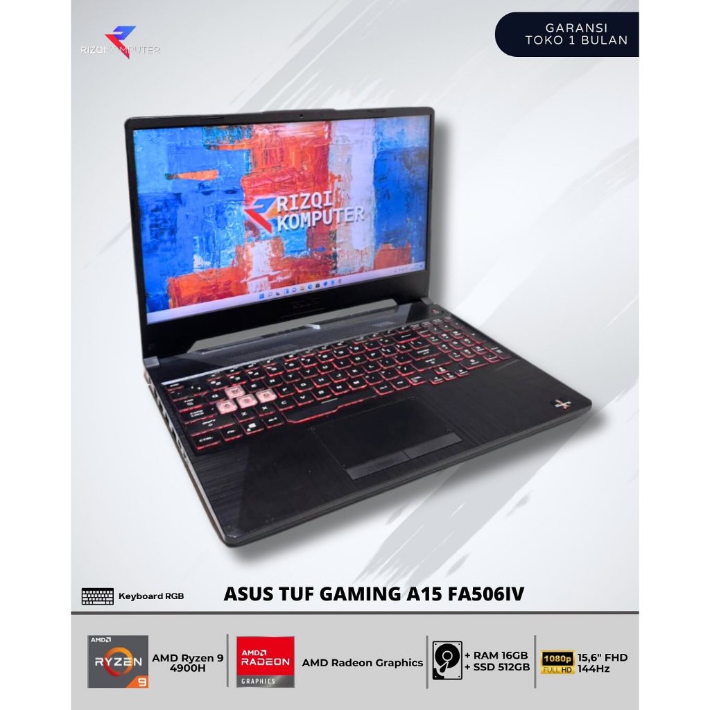 Asus TUF Gaming A15 FA506IV AMD Ryzen 9 4900H Ram 16GB SSD 512GB bgh