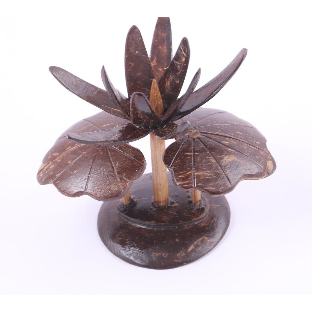 C005 kerajinan batok kelapa, bunga hias unik tempurung kelapa