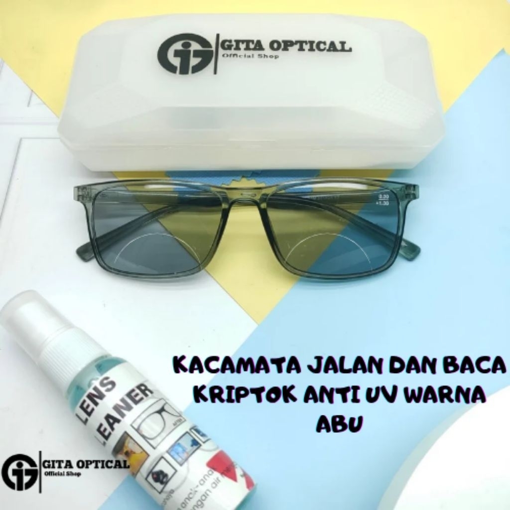 kaca mata jalan dan baca berwarna anti UV