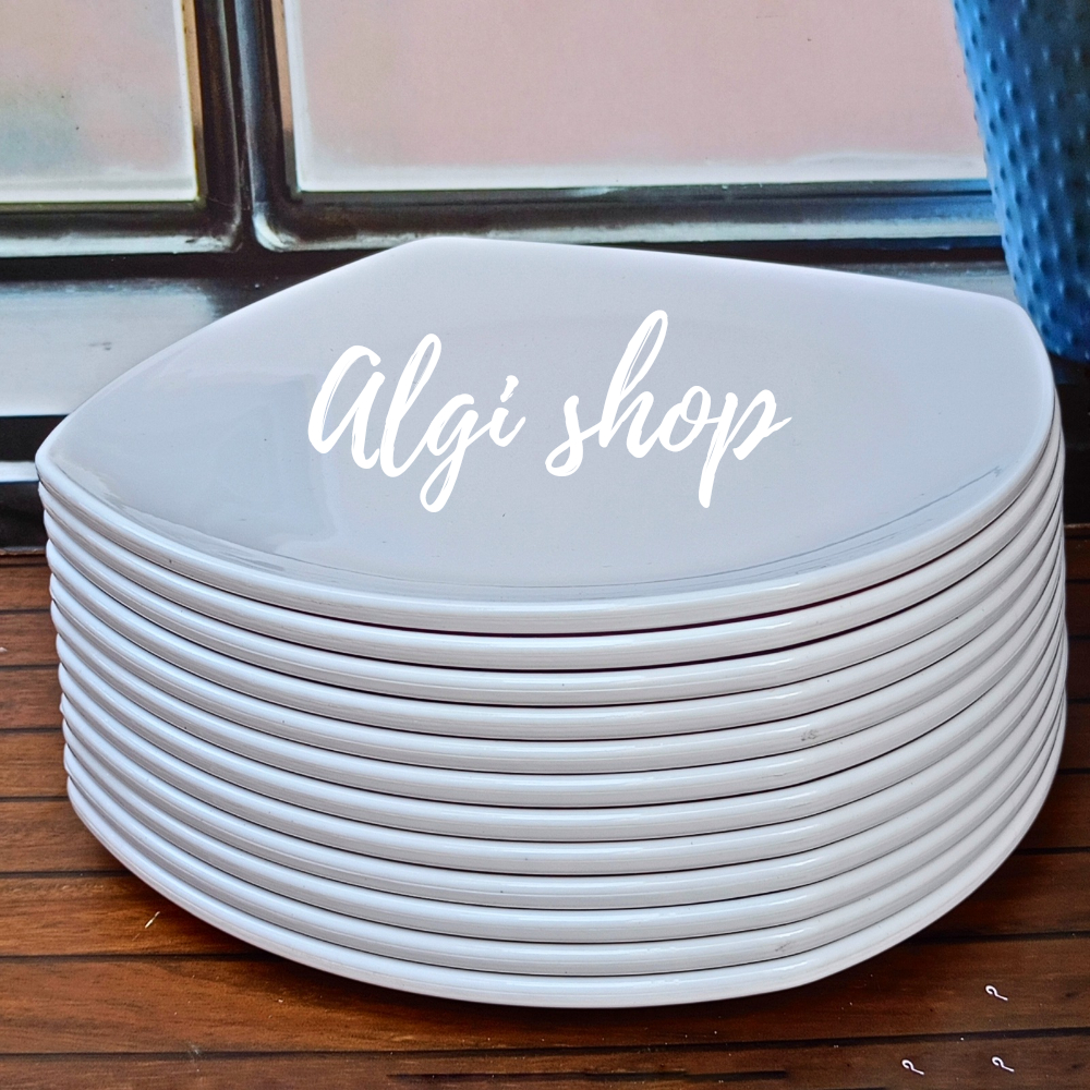 (12pcs /6Pcs)Piring Semi Melamin kotak 20cm,Piring Saji,Piring Kotak 20cm Piring Plastik Tebal SNI