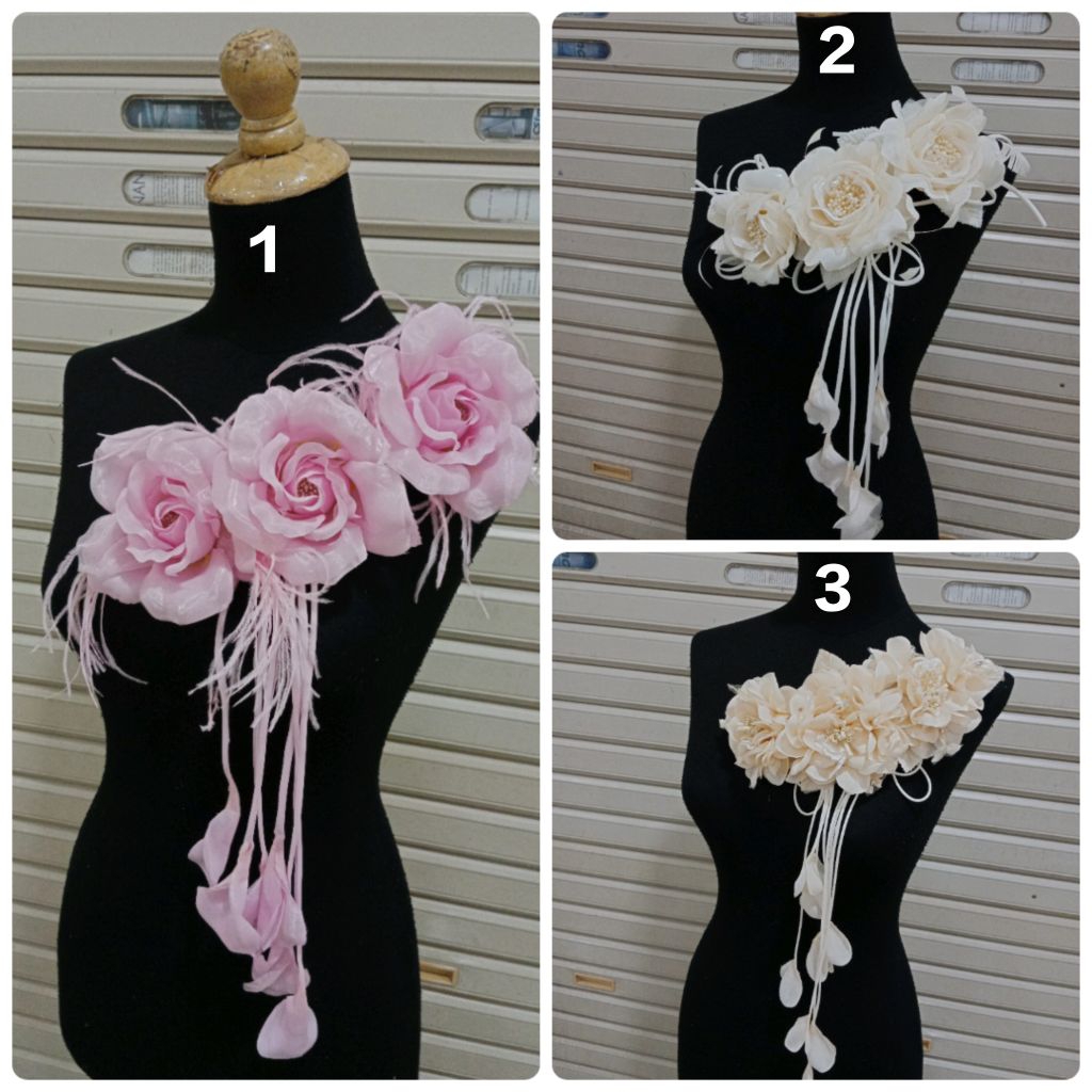 Korsase Gaun/Bunga Korsase/Hiasan bunga gaun/hiasan kebaya / Aplikasi hiasan gaun penganti juntai / 