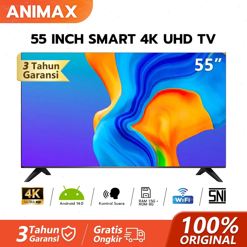 Animax Smart TV Android 50 inch Smart TV 50 Inch 55 inch 65 inch TV LED Digital 55 inch Android 14.0
