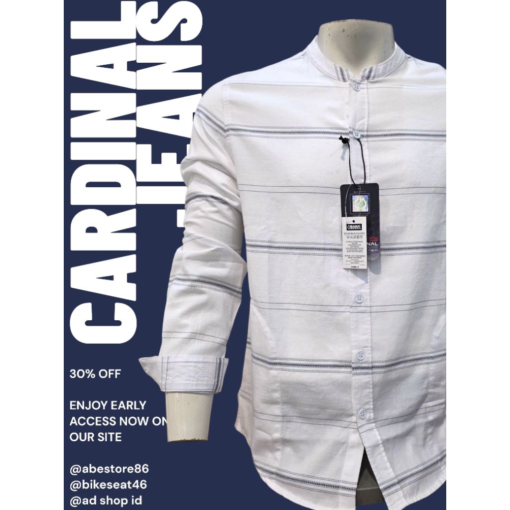 KEMKO PRIA DEWASA TANGAN PANJANG CARDINAL JEANS ORIGINAL SLIMFIT