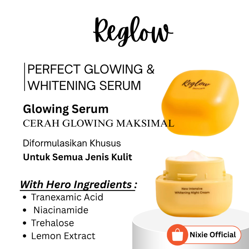 REGLOW Krim Malam Whitening Night Cream Reglow Mencerahkan & Memudarkan Flek Hitam