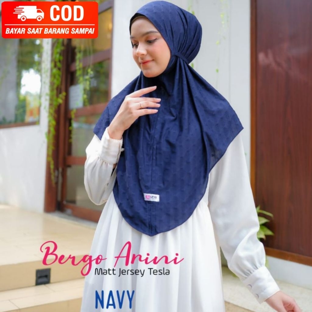 UNA FASHION JILBAB BERGO INSTAN BAHAN JERSEY TESLA COUPLE IBU DAN ANAK KERUDUNG POLOS SYARI MOTIF TI