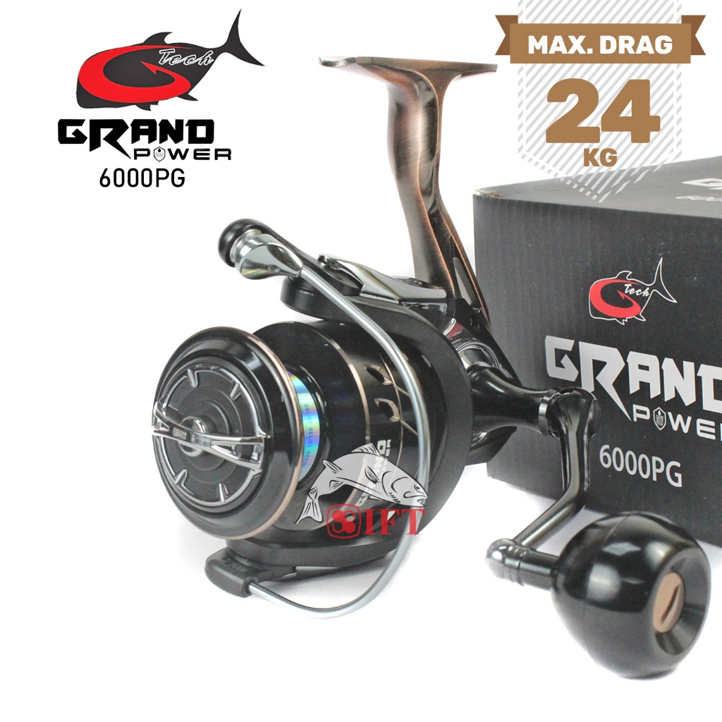Reel G-TECH GRAND POWER SW 3000 sd 6000 PG | Power Handle SaltWater Metal Body | Sungai Pasiran Laut