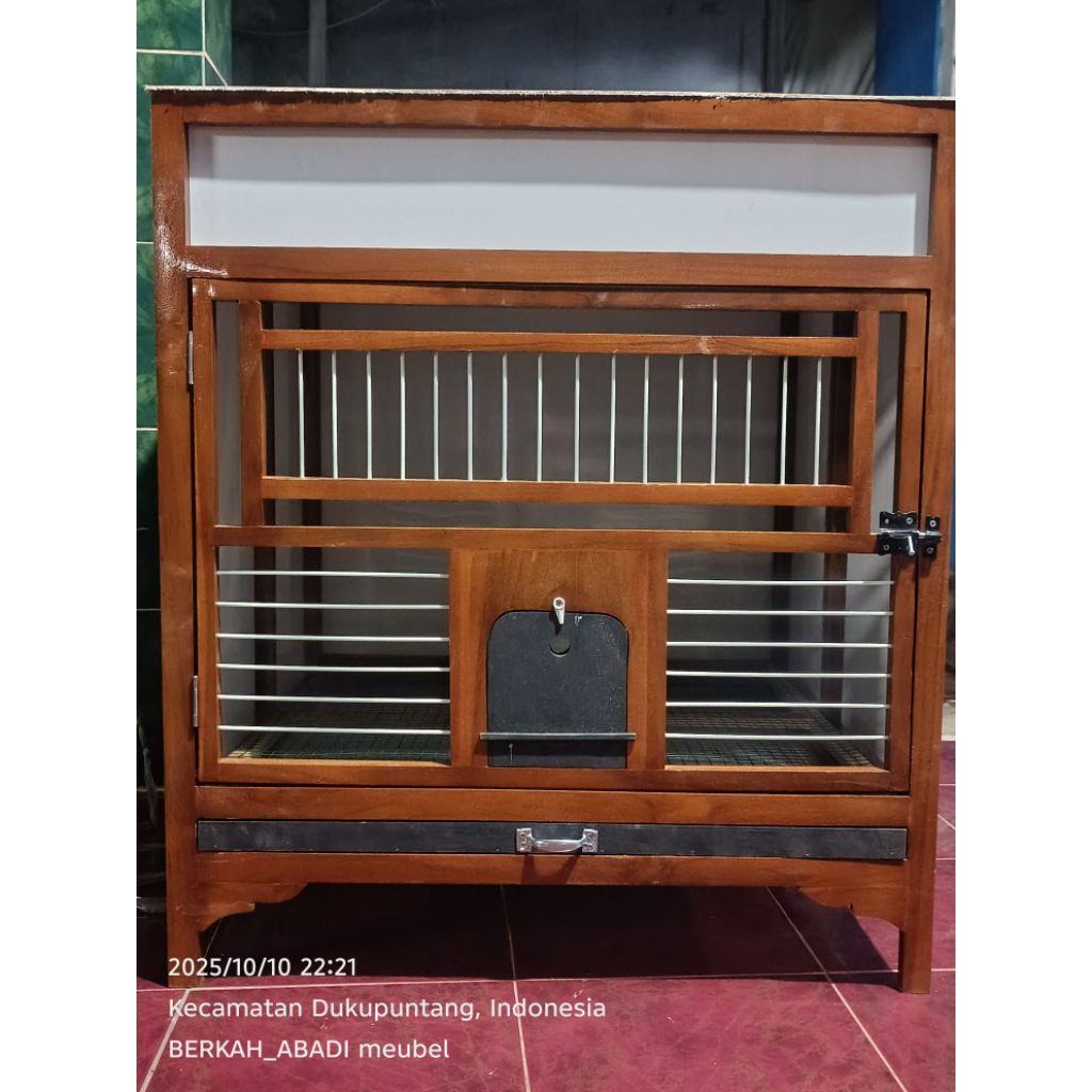 kandang merpati lipat ukuran 60x60x80 ruji fiber slorokan kotoran