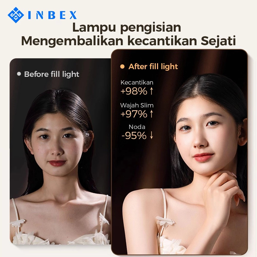 Paket Hemat Inbex Ring Light Tripod Ukuran Besar 45Cm/26Cm Lampu Konten Kreator With 3 Holder Hp