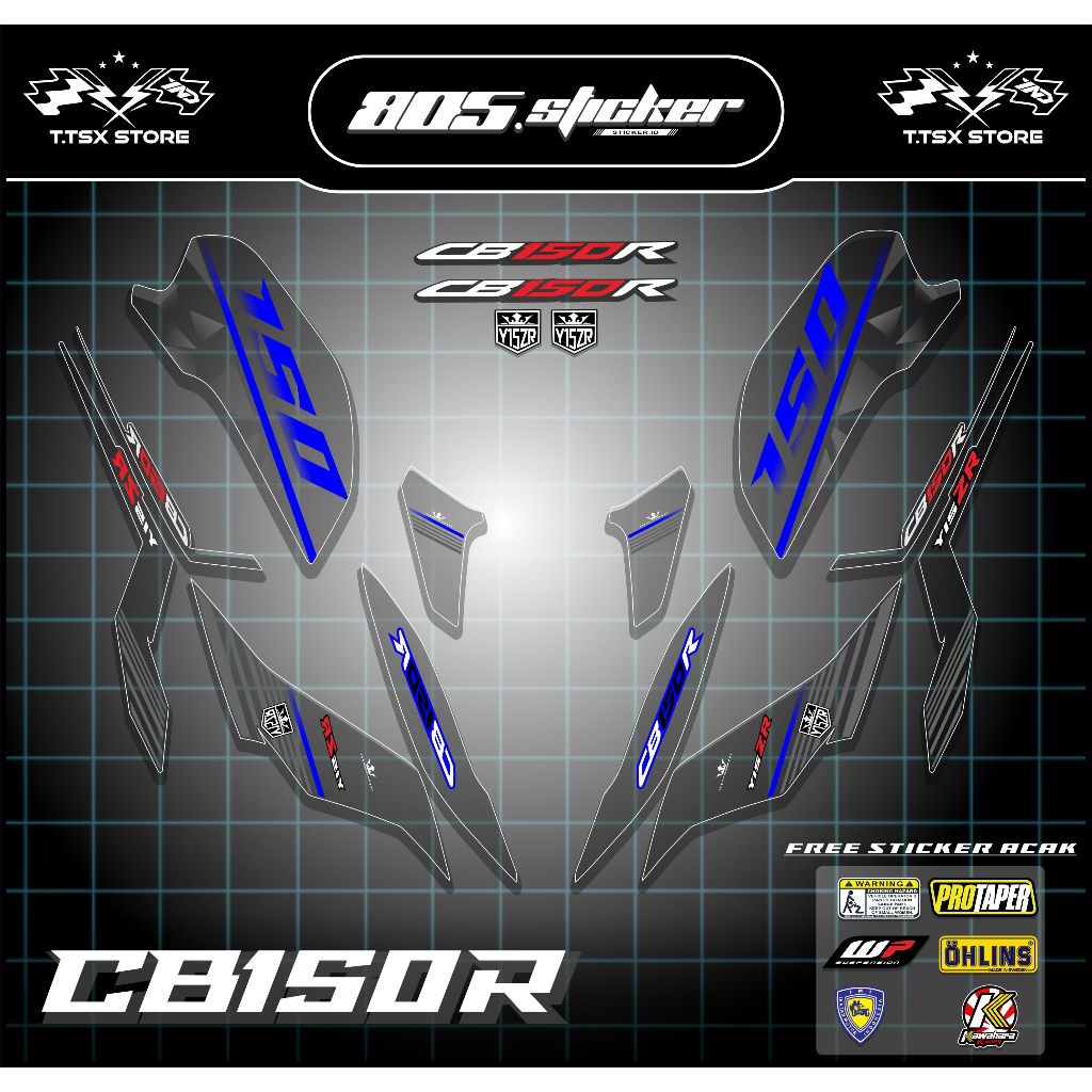 STRIPING STIKER TRANSPARAN CB150R STREETFIRE/STRIPING CB150R NEW V3/STIKER MOTOR CB150R V3