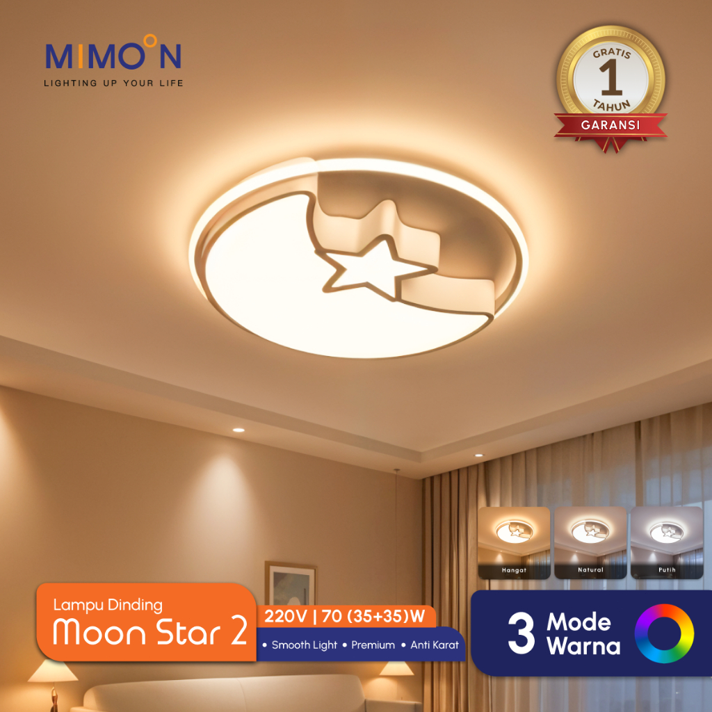 MIMOON Lampu Plafon Aesthetic Lampu Led Plafon Lampu Ruang Tamu Minimalis Plafon Lampu Kamar Aesthet