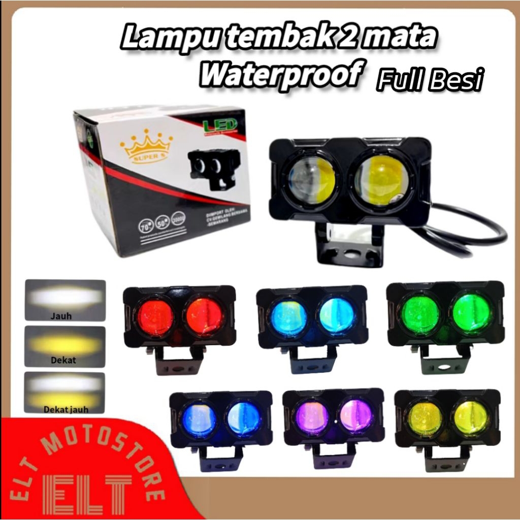 Lampu D2 Laser 2 mata Devil 1061 Super S Full besi