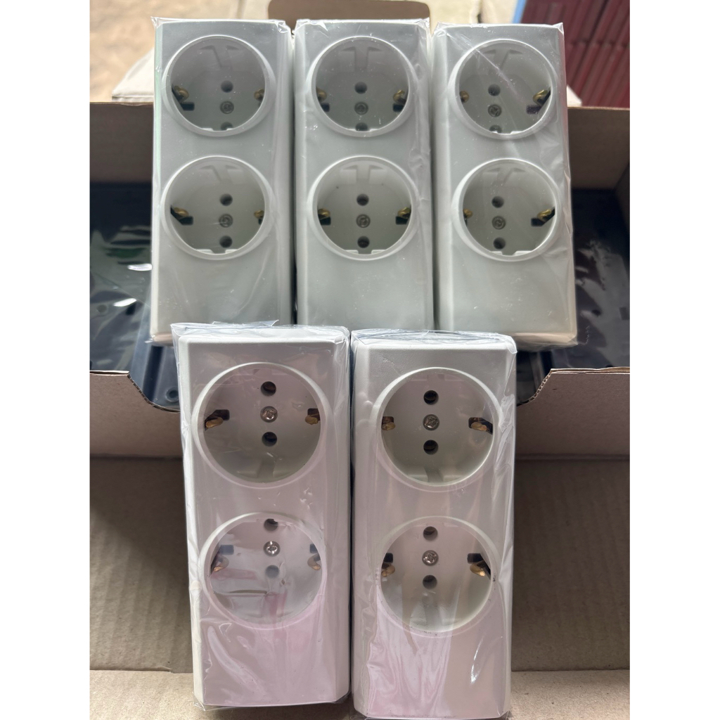 STOP KONTAK 2 LUBANG BROCO / TERMINAL / COLOKAN LISTRIK