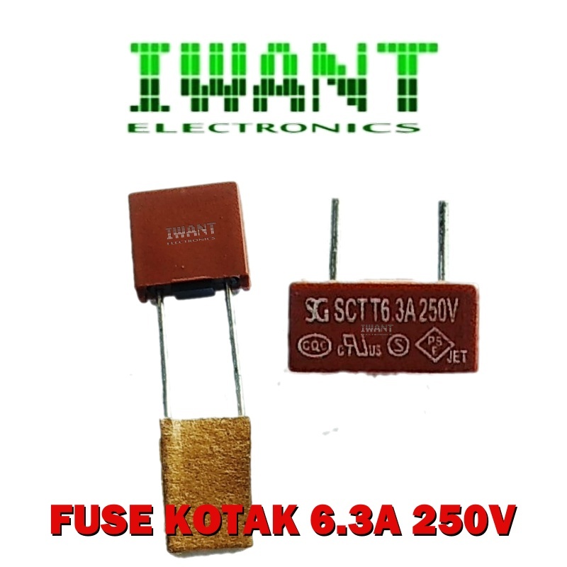 FUSE 6.3A 250V FUSE KOTAK 6.3A 250V SGSCTT6,3A250V SIKRING 6.3A 250V FUSE KOTAK SQUARE SEKRING KOTAK