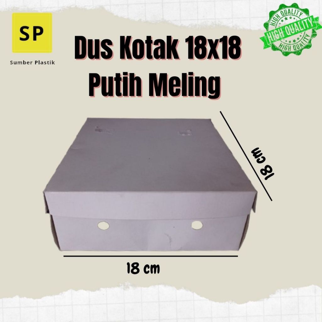 Dus Kotak Makan Uk 18x18 Putih Meling