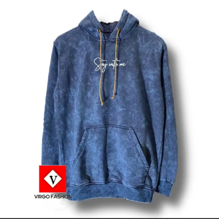 Sweater Hoodie Washing Tie Dye Biru marble Teks Terbaru Pria Wanita / Sweater Washing / Sweater Tide