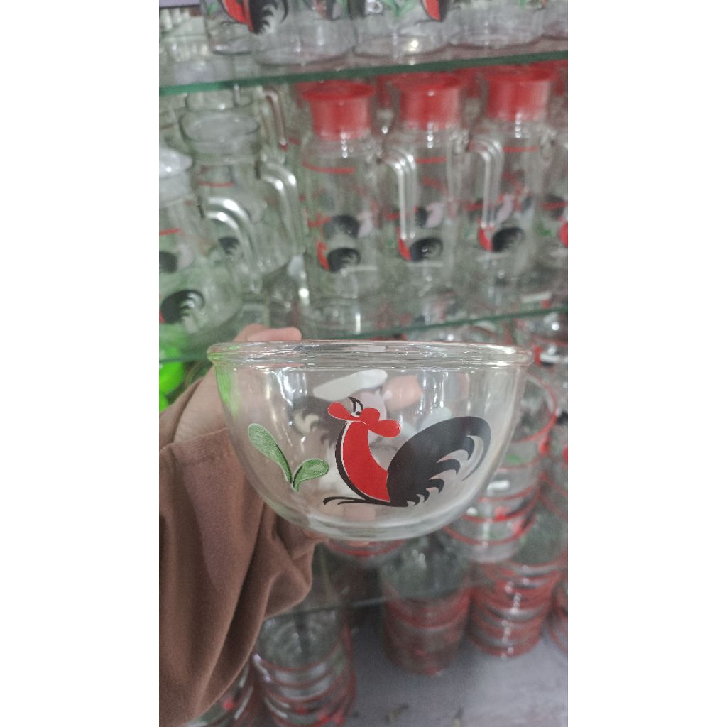 Mangkok Kaca Tanpa Tutup Ayam Kukuruyuk