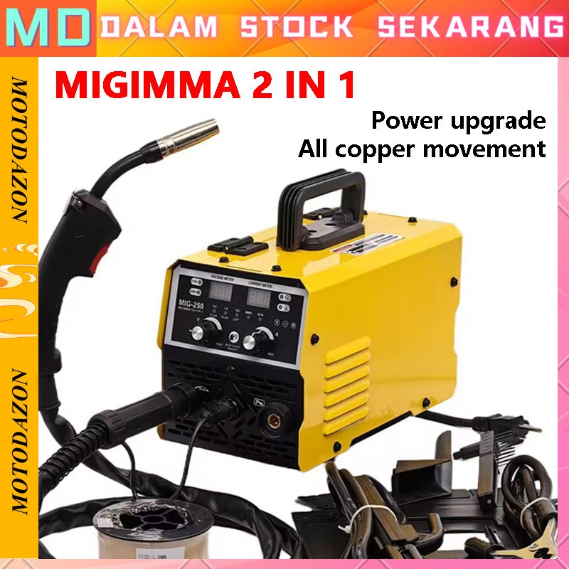 (NEW) STOK TERSEDIA - MESIN LAS INVERTER MIG-250 IGBT 450 WATT / MESIN TRAFO LAS MIG TANPA GAS