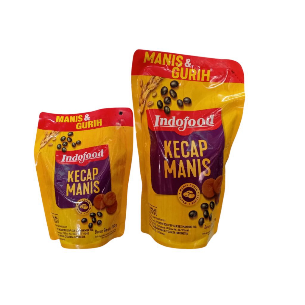Indofood Kecap Manis Gurih Hitam Kental 280gr 725gr Refill Pouch