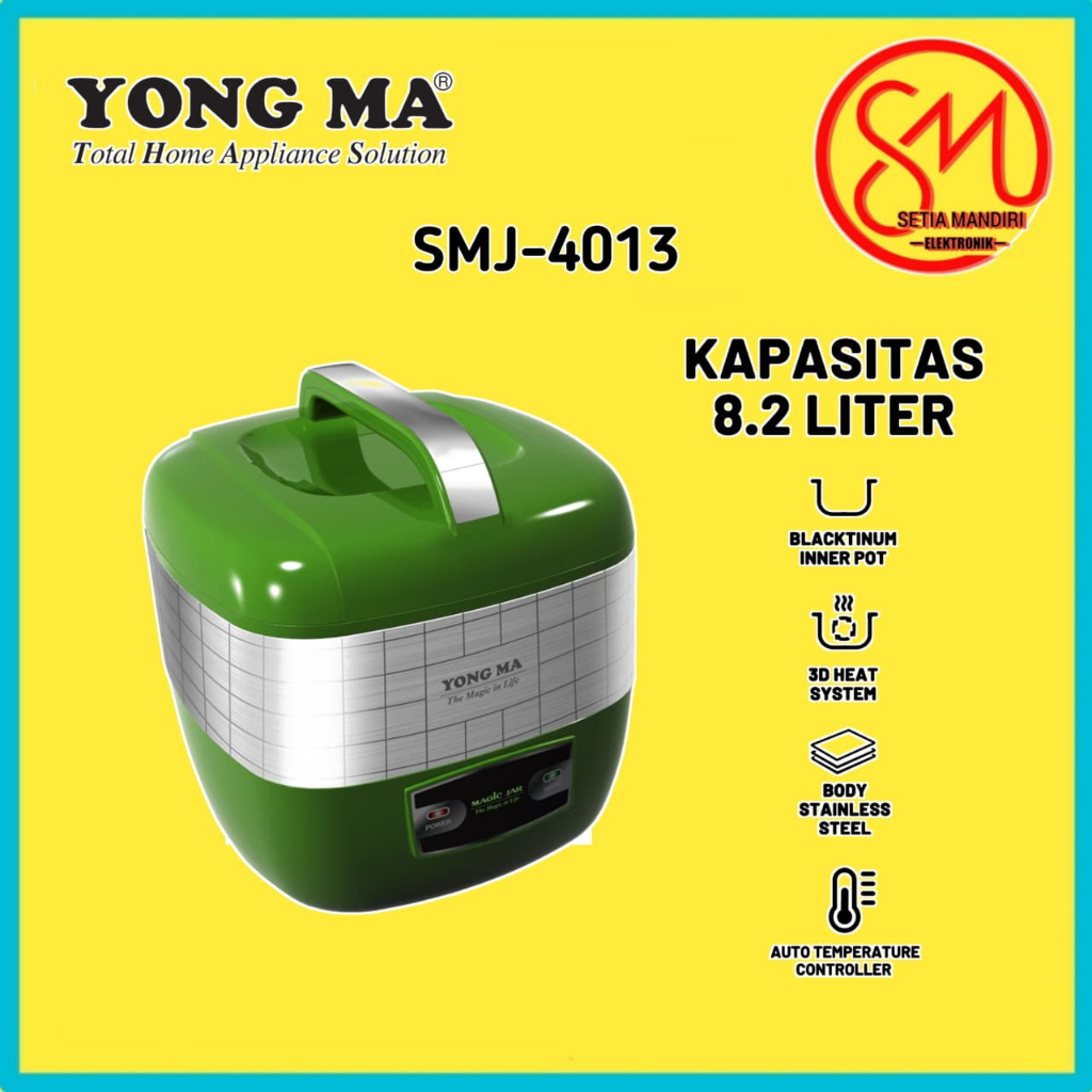 YONG MA Magic Jar Warmer SMJ-4013 G/R Magicom Penanak Nasi 8.2 L Blacktinum Garansi Resmi