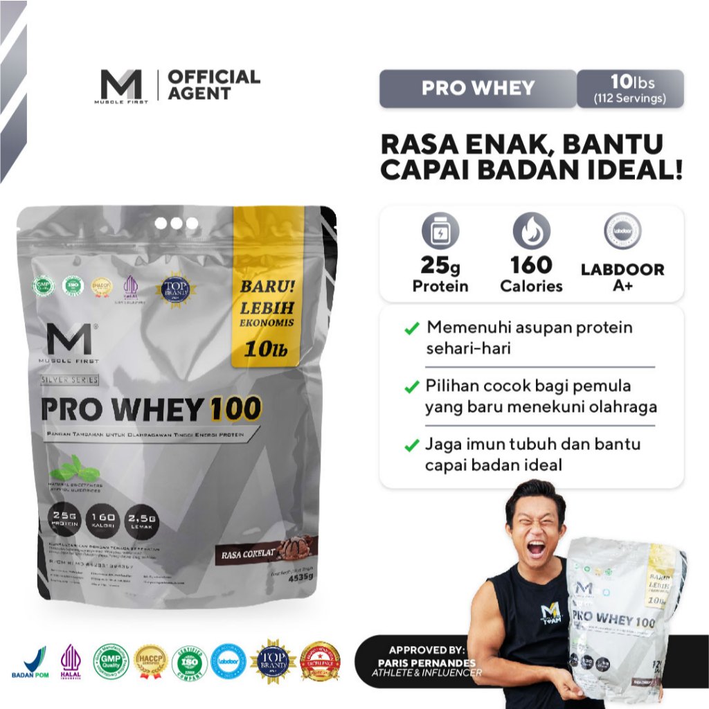 MUSCLE FIRST Pro Whey 100 10lbs/4535gr - Whey Protein Suplemen Fitness
