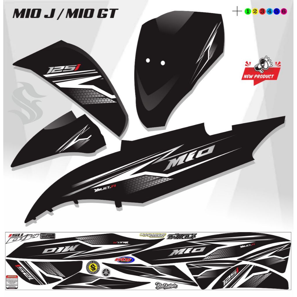 STIKER POLET MOTOR MIO J MIO GT STRIPING TERLARIS SETIKER MIO J