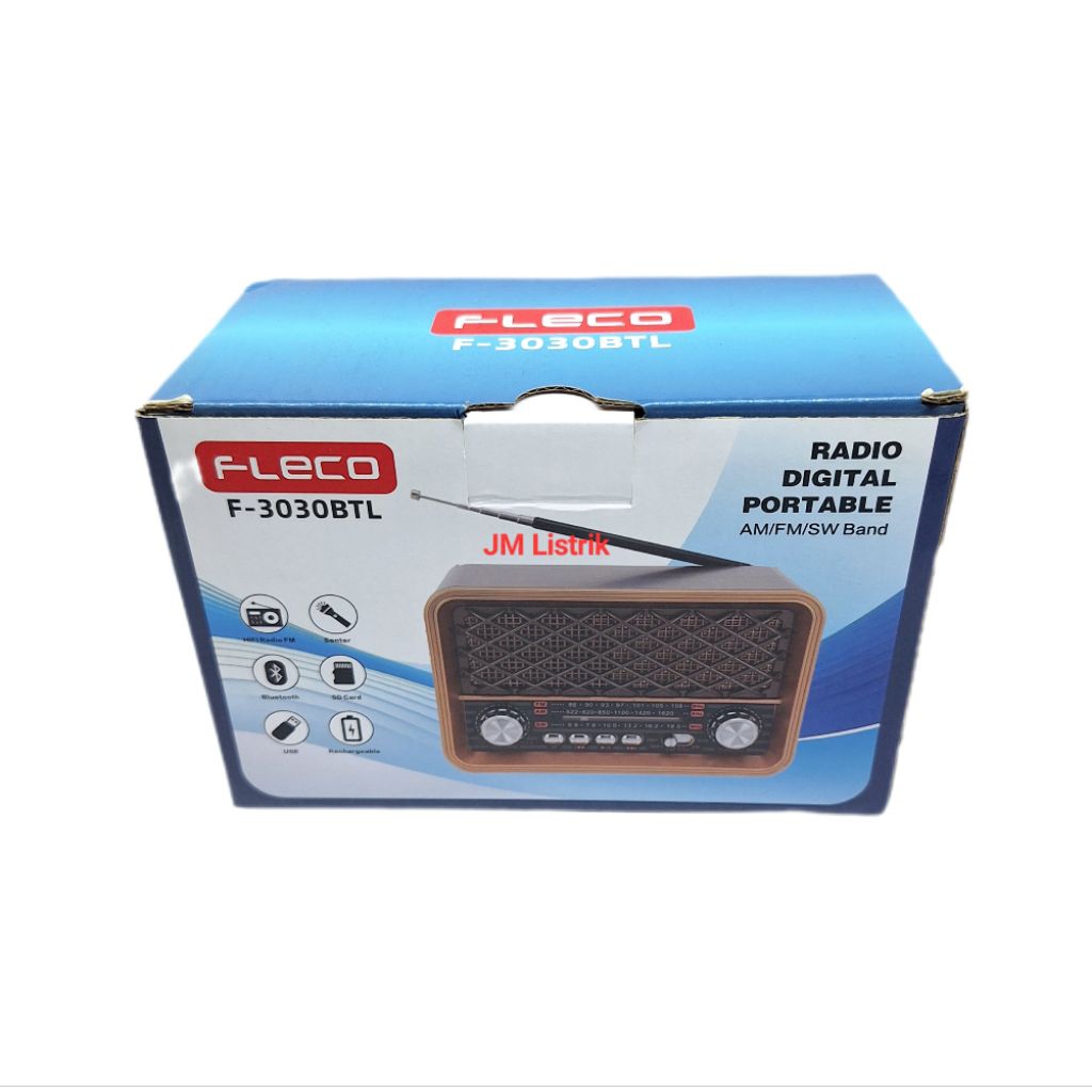 Radio Portable Bluetooth + Senter Led Fleco 3030