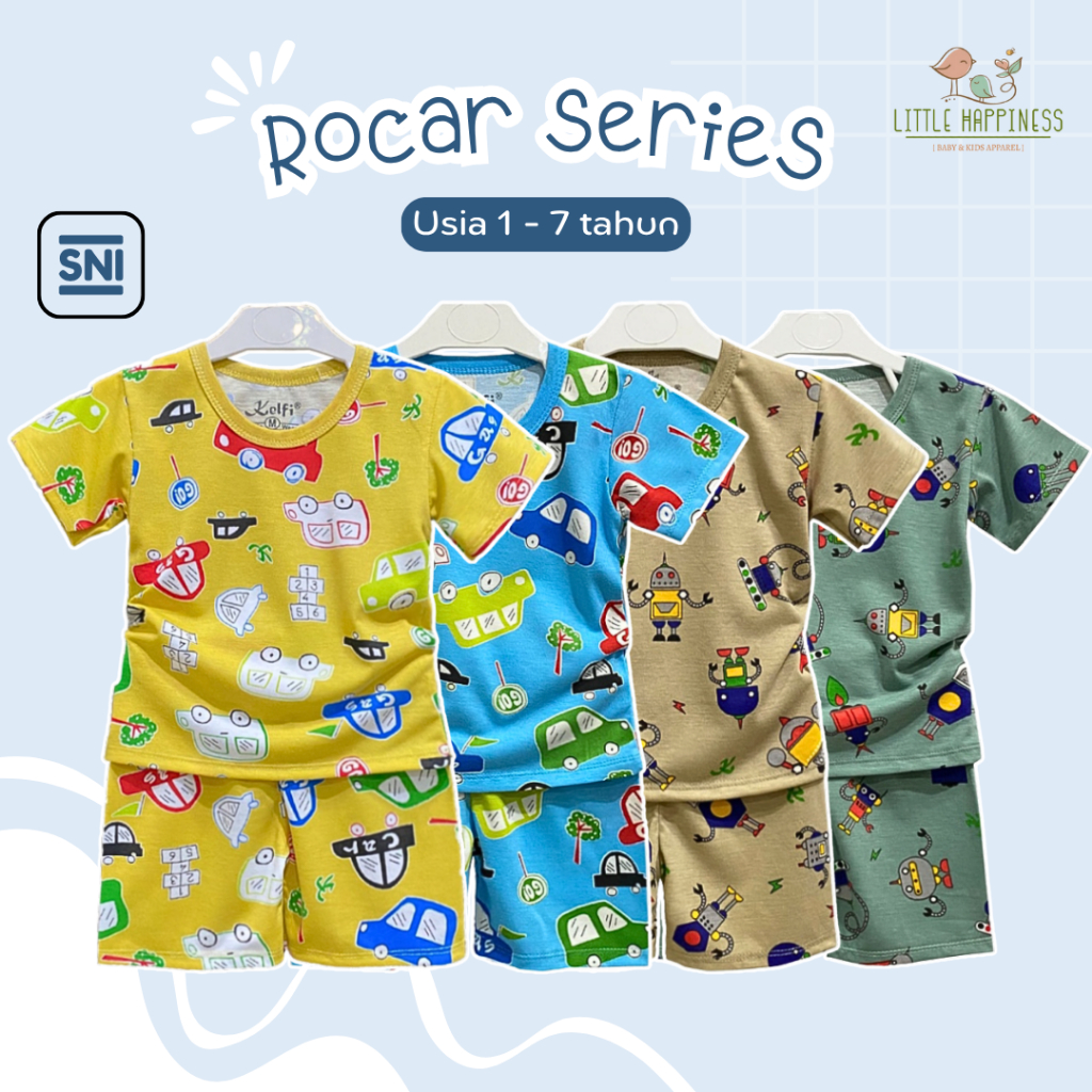 ROCAR SERIES ~ Setelan Baju Anak Laki Laki Usia 1-7 Tahun Motif Full Printing KELFI