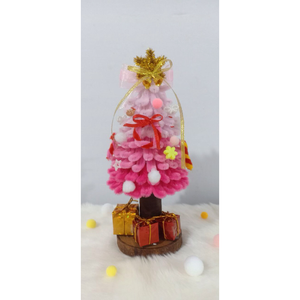 Pohon natal mini / mini christmas tree / miniatur pohon natal , pohon natal kawat bulu