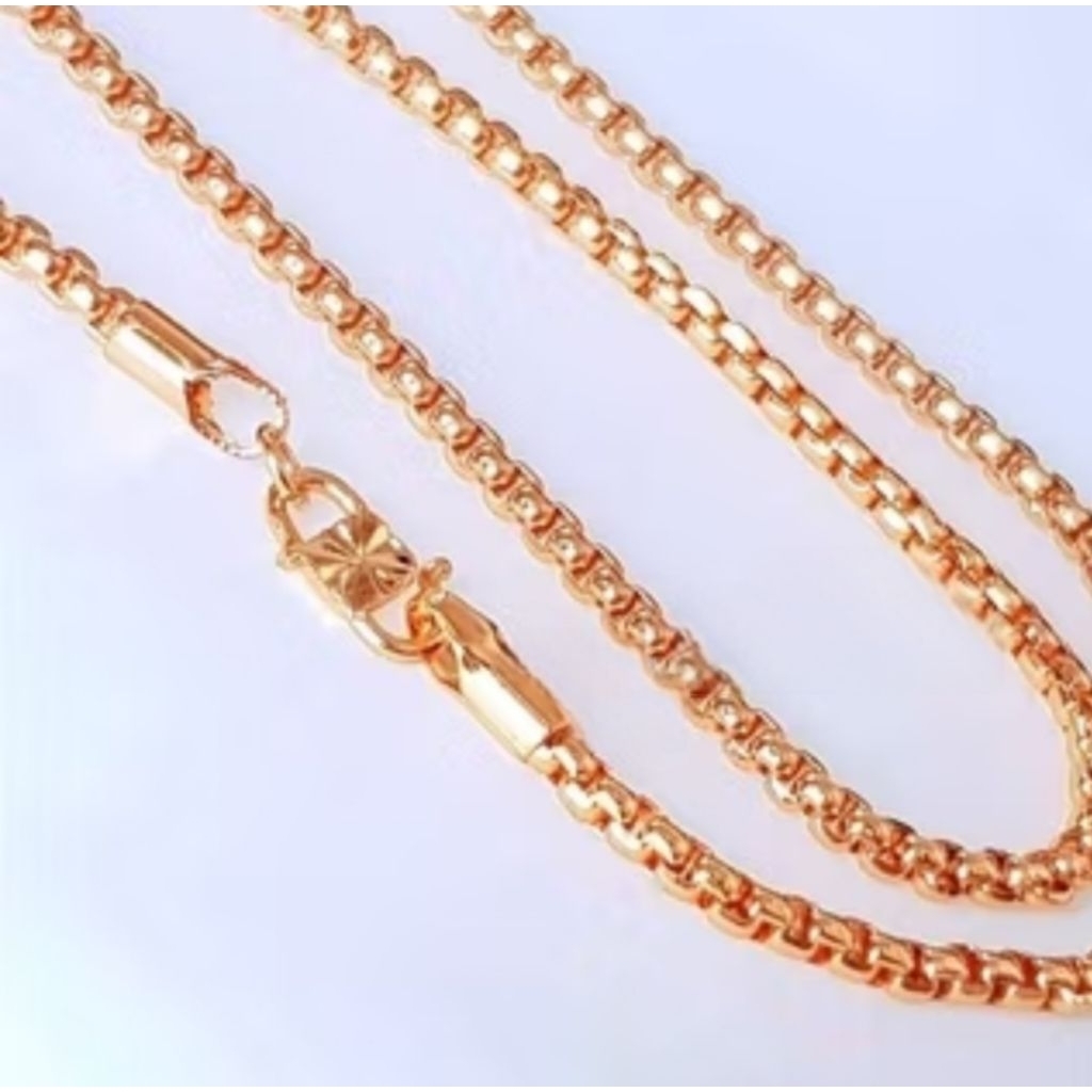 Kalung Pria Wanita Motif Milano Perhiasan Imitasi Lapis Emas 18k