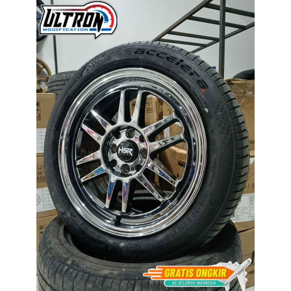Paket Velg Racing Hsr R16 Hsr Boroko bly Plus Ban Mobil Ring16 Untuk Yaris Avanza Brio Jazz Swift
