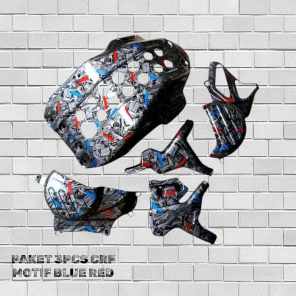 Extra Hemat "3pcs" Carbon FORGED WARNA HONDA CRF 150 "Cover mesin bawah tutup mesin CRF