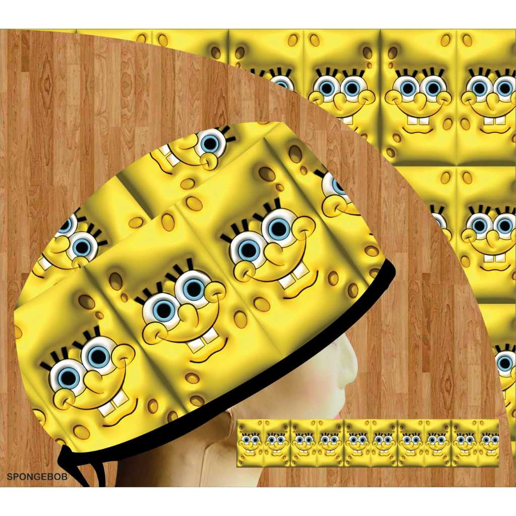 Topi dokter/Scrub hat/Surgical cap/Headcap printing premium spongebob 0611