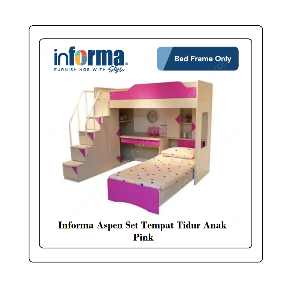 Informa Aspen Set Tempat Tidur Tingkat Anak - Pink