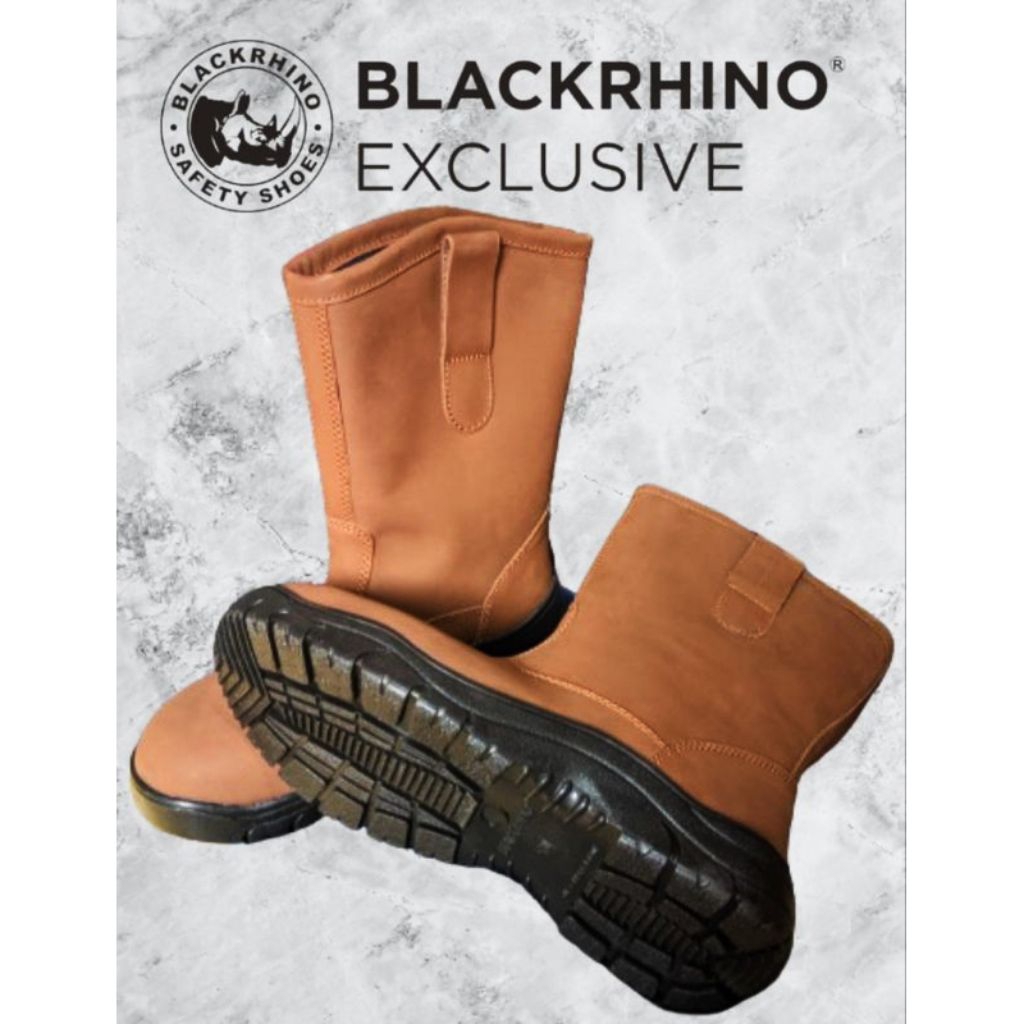 Sepatu safety - Black Rhino Exclusive Octagon safety shoes Size : 42/8 Brown