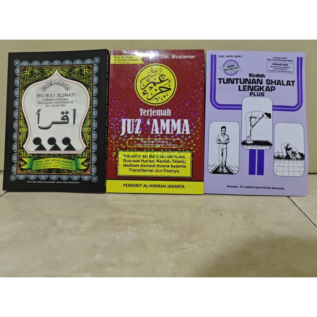 Iqro', Tuntunan Sholat(Lengkap) dan Juz'amma(Latin dan Terjemahan)