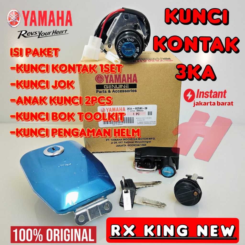 ORI KUNCI KONTAK SET 3KA MOTOR YAMAHA RX KING NEW KUALITAS ORISINIL YGP ASLI KONCI GEMBOK