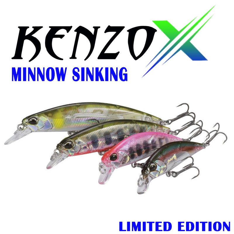 Minnow Kenzo Sinking 50 mm | Umpan Casting Minnow Sinking Free Treble Hook | Umpan Casting Hampala