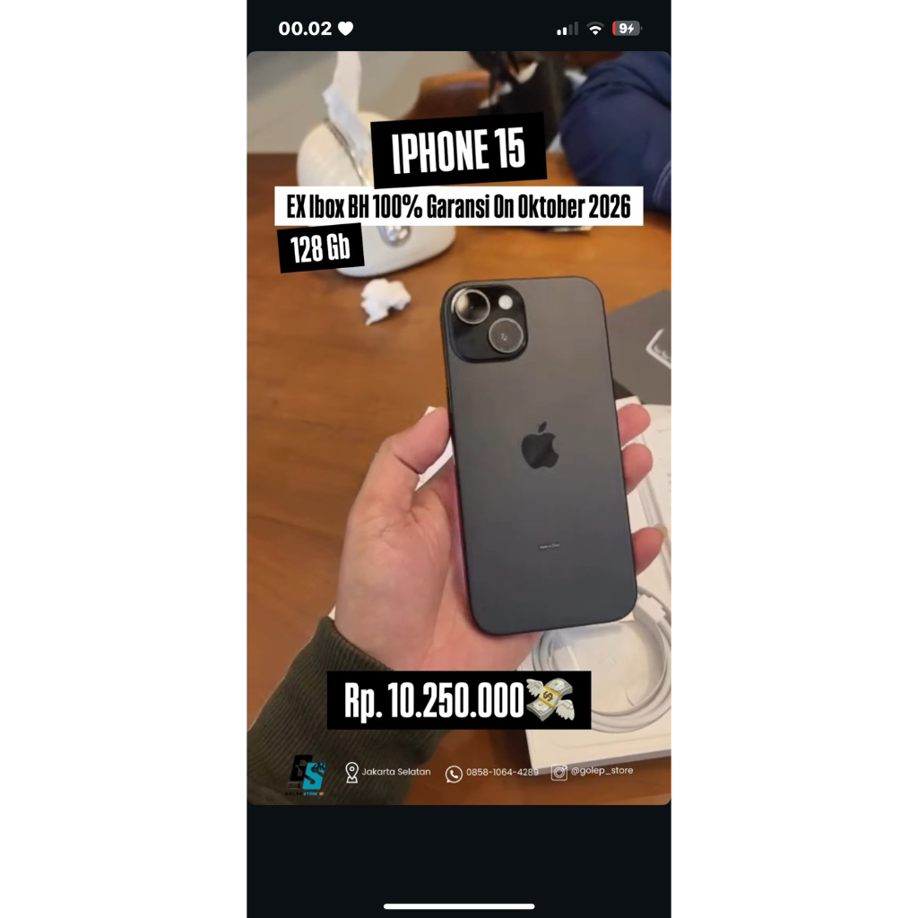 Iphone 15 128 Gb black Second