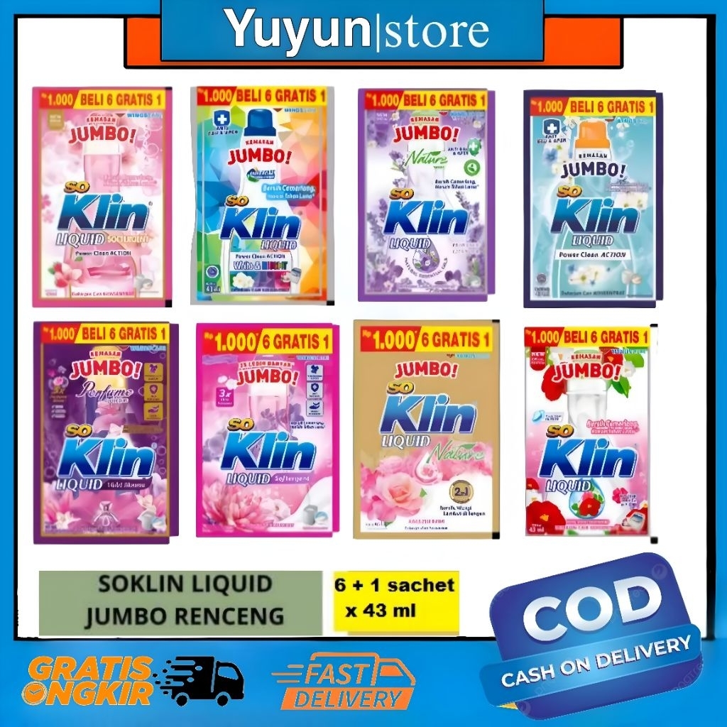 Soklin Detergent Cair 1000an(1 Renceng)