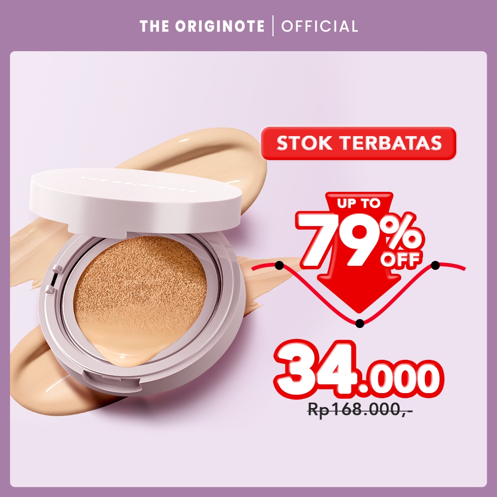The Originote High Cover Serum Cushion SPF 35 PA++ | Makeup Base Wajah Full Coverage Ringan Velvet T