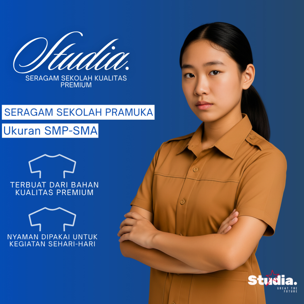 Studia -  Baju Seragam Pramuka Perempuan / Cewek Premium Lengan Panjang - Pendek Anak SD