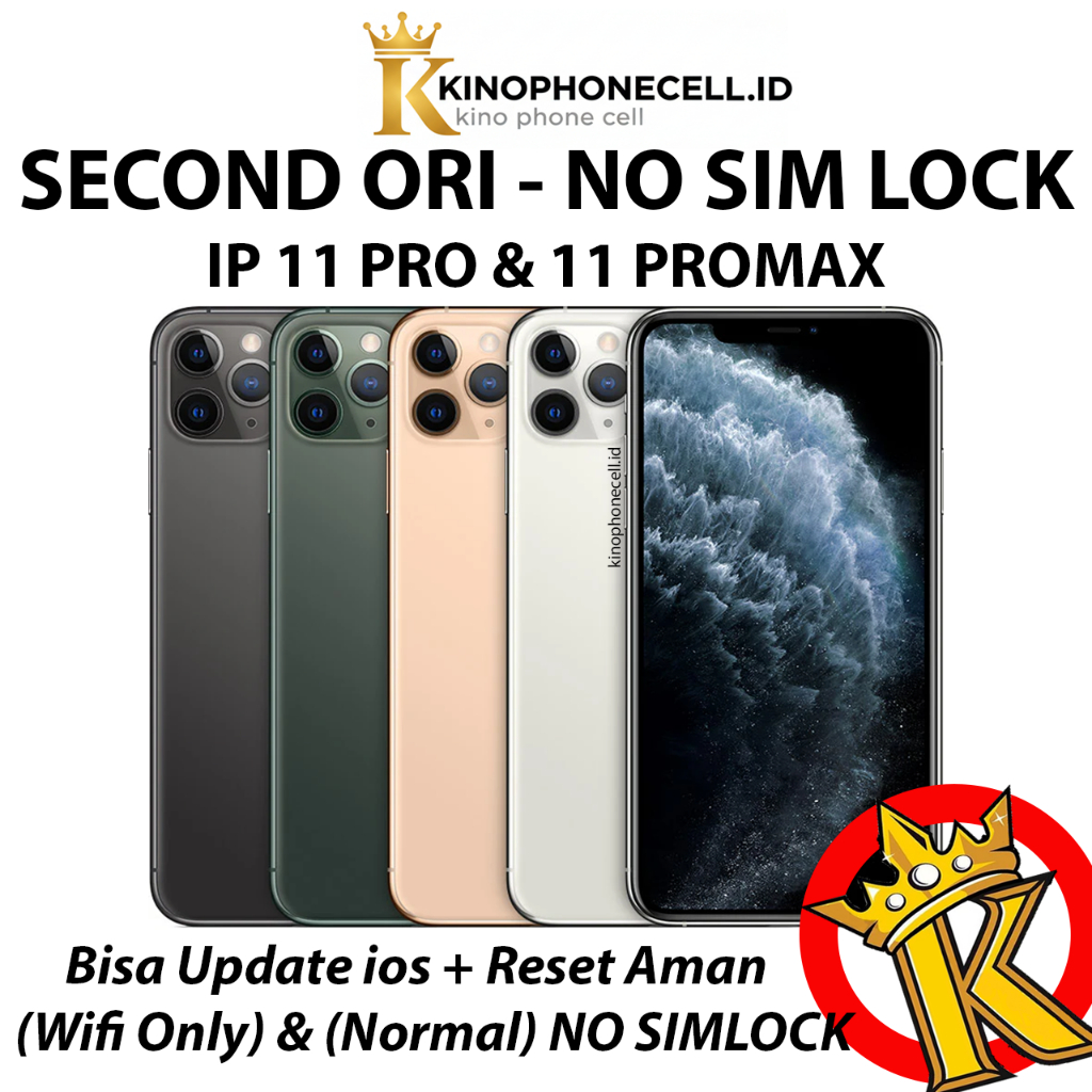 IPHONE 11 PRO & 11 PROMAX Second inter Normal Pro Max 64GB 256GB 512GB Bekas kinophonecell