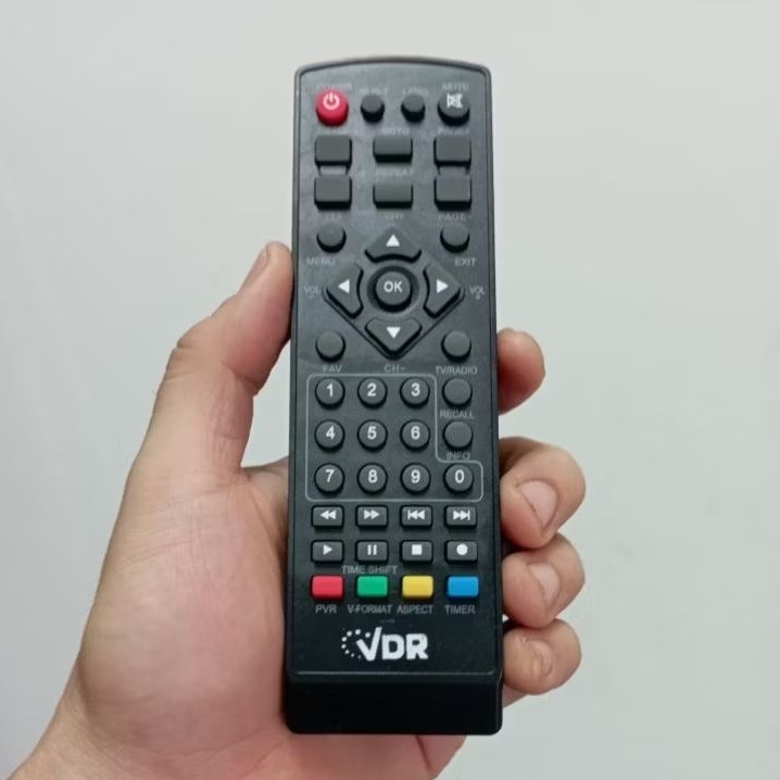 Remote Remot Set Top Box STB DVB-T2 Pengganti Tanpa Setting VDR V-21-DVB  MULTIMEDIA PLAYER RECEIVER