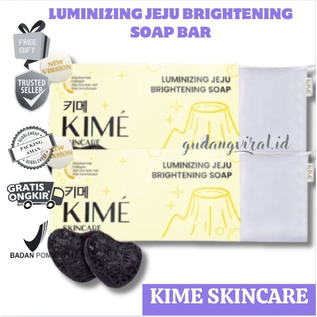 -gudangviralshop- KIME LUMINIZING JEJU BRIGHTENING SOAP – Sabun Pencerah Badan Wajah Sabun Pemutih G